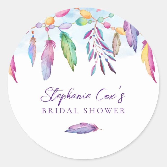 Modern Floral  Classic Round Sticker (Front)