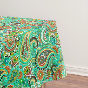 Modern Floral Colourful Paisley Tablecloth