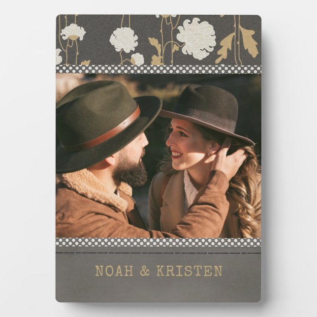 Modern Floral Country Personalised Photo Name Plaque (Front)