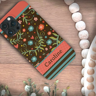 Modern Floral Customised Name Girly Inspirivity  iPhone 13 Pro Max Case