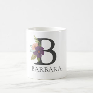 Modern Floral Customizable Monogrammed  Coffee Mug