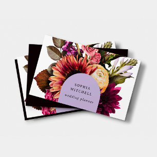 Modern Floral Dark Colourful and Elegant Business Card
