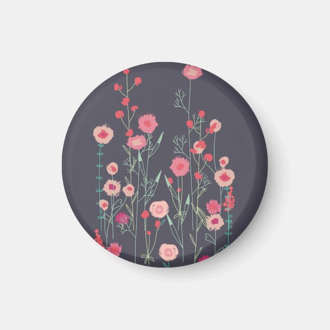 Modern Floral Dark Magnet (Front)