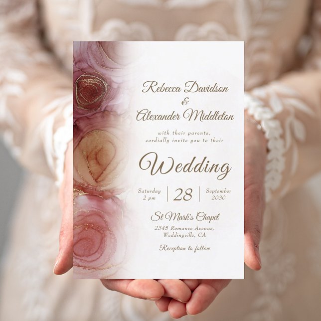 Modern Floral Dark Purple Wedding Invitation (Creator Uploaded)