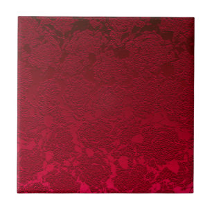 Modern Floral Decorative Red Girly Pattern Tile
