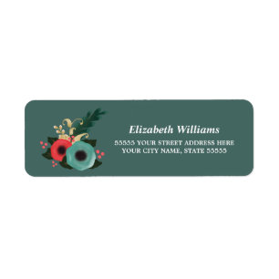Modern Floral Design Wedding Return Address Labels