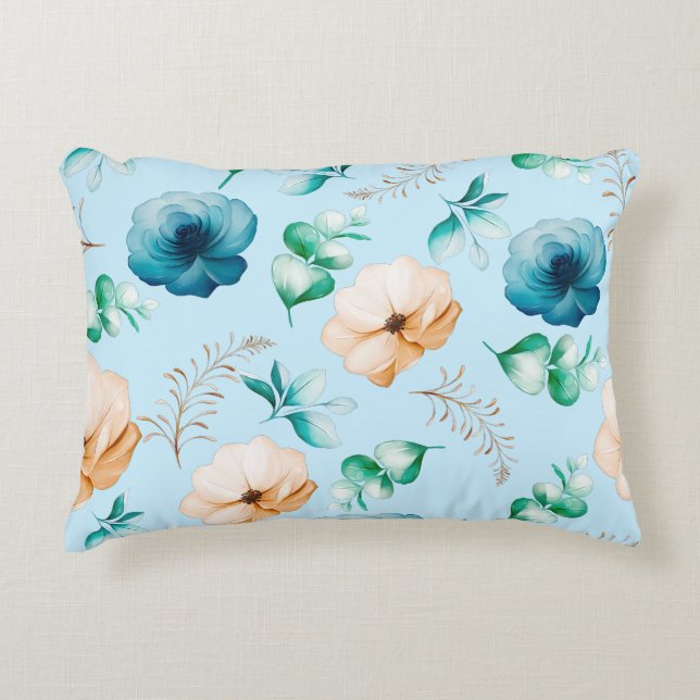 Modern Floral Design with Soft Natural Tones Decorative Cushion (Front)