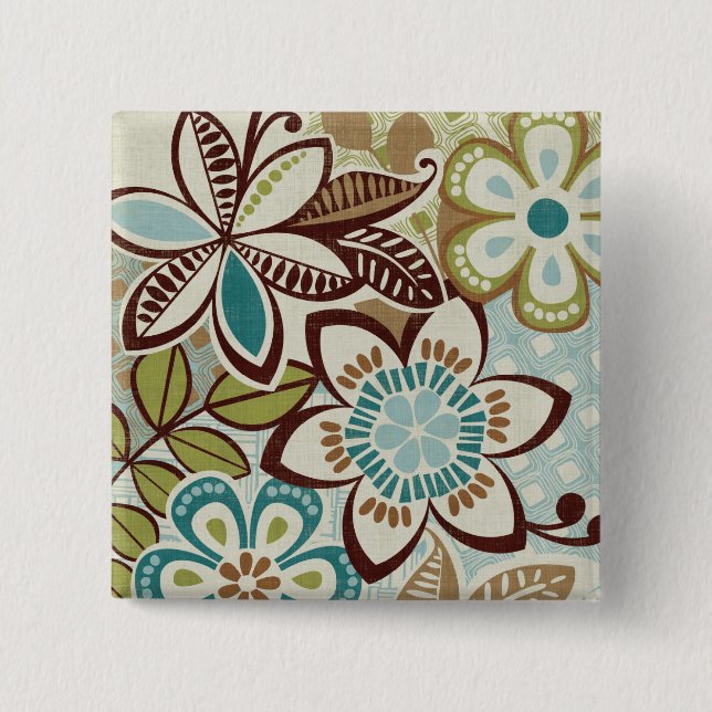 Modern Floral Designs 15 Cm Square Badge (Front)