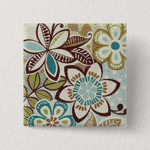 Modern Floral Designs 15 Cm Square Badge