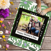 Modern Floral Dog Mum Mother’s Day Photo