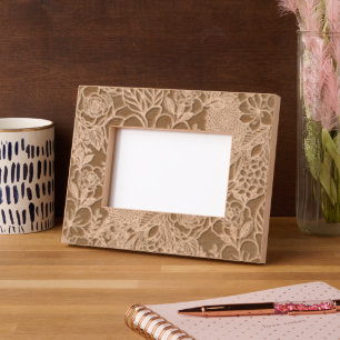 Modern Floral Doodles line art Etched Frames