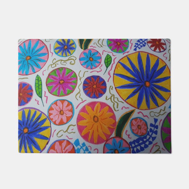 Modern Floral Doormat (Front)