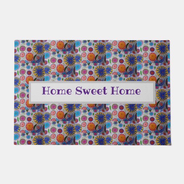Modern Floral Doormat (Front)