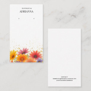 Modern Floral Earring Display Business Card