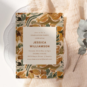 Modern Floral Earth Tone Graduation Party 2026 Invitation
