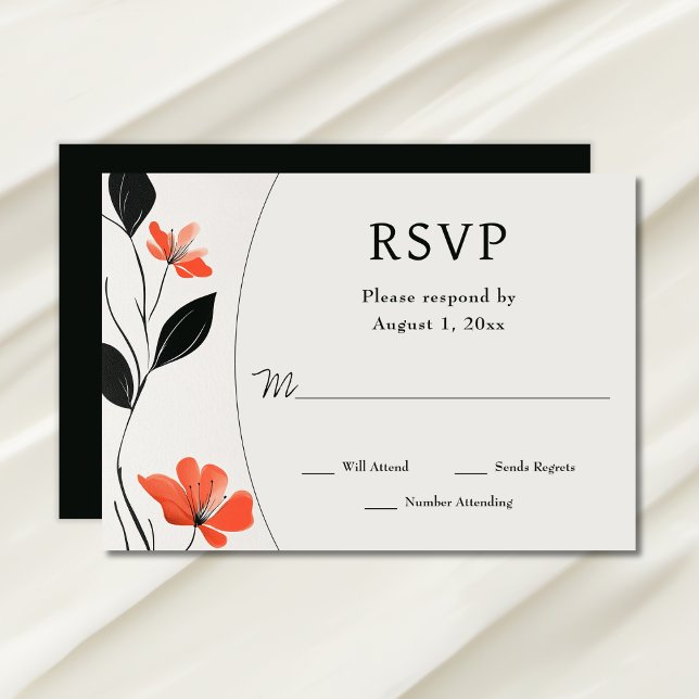 Modern Floral Elegance with Bold Blooms Wedding RSVP Card (Modern Floral Elegance with Bold Blooms Wedding RSVP Card)