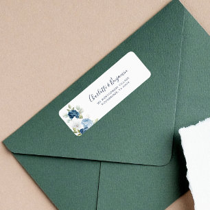 Modern Floral Elegant Script Return Addressed