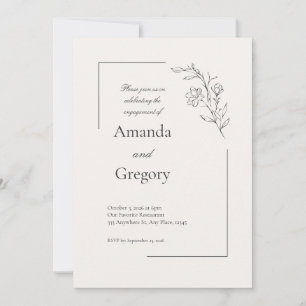 Modern Floral Engagement Party Invitation