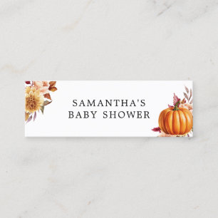 Modern Floral Fall Baby Shower Diaper Raffle Mini Business Card
