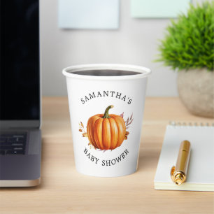 Modern Floral Fall Baby Shower Paper Cups