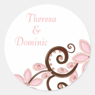 Modern Floral Favour Sticker