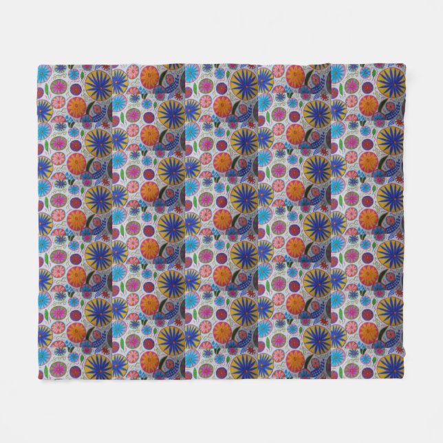 Modern Floral Fleece Blanket (Front (Horizontal))