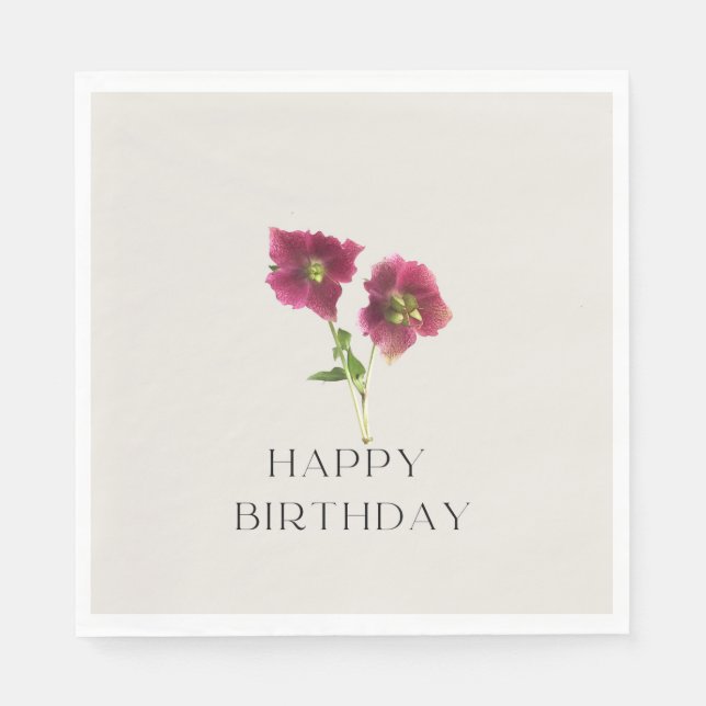 Modern Floral Flower Napkin (Front)