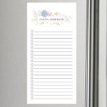 Modern Floral Frame Personalised Magnetic Notepad<br><div class="desc">Lined and checkmark box magnetic notepad design featuring a simply modern floral frame personalised with your name.</div>