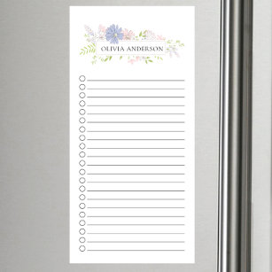 Modern Floral Frame Personalised Magnetic Notepad