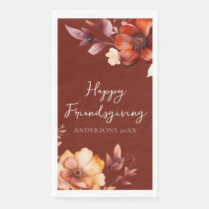 Modern Floral Friendsgiving  Napkin