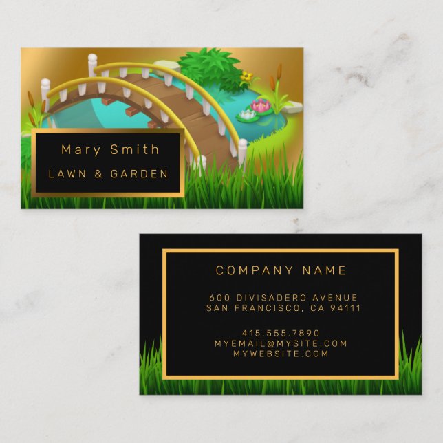 Modern Floral Garden Add Your Text Business Card (Front/Back)