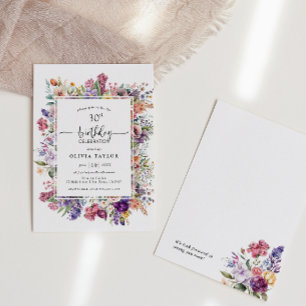 Modern Floral Garden Frame Birthday Party Invitation