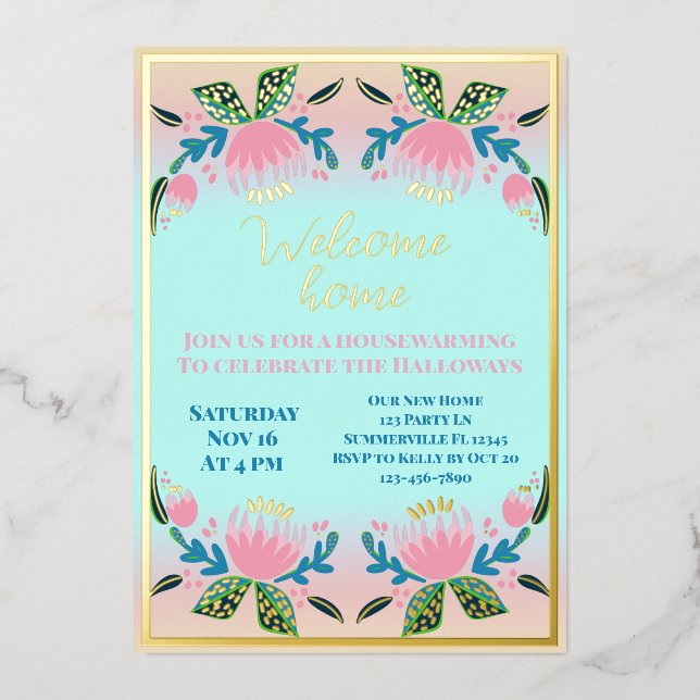 Modern Floral Garden Housewarming Party (Front)
