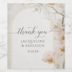 Modern Floral Geometric Gold Glitter Botanical Win Wine Label