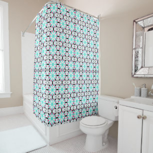 Modern Floral Geometric Shower Curtain