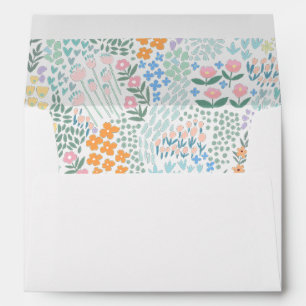 Modern Floral Girl Baby Shower Return Address Envelope