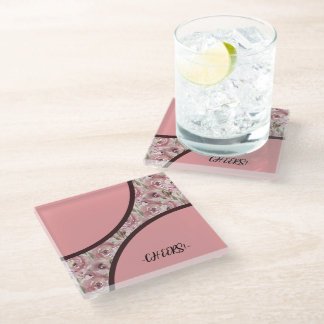 Modern Floral Glass Coaster