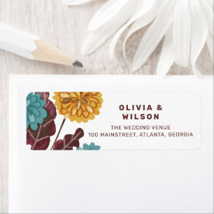 Modern floral gold jewel mustard wedding