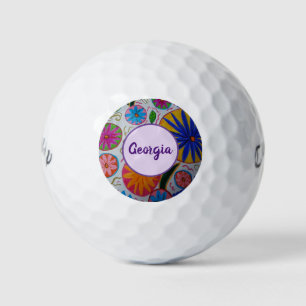 Modern Floral Golf Balls