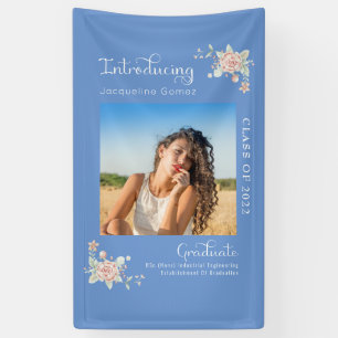 Modern Floral Graduation 2022 Photo Party Banner