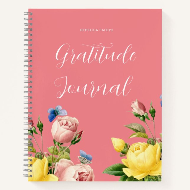 Modern Floral GratitudeJournal Notebook (Front)