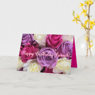 Modern Floral Happy Birthday Card