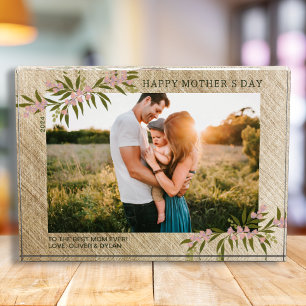 Modern Floral Happy Mother's Day Elegant New Mum Photo Block