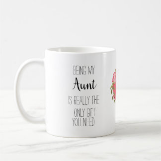 Modern floral heart  Aunt  'only gift' fun Coffee Mug