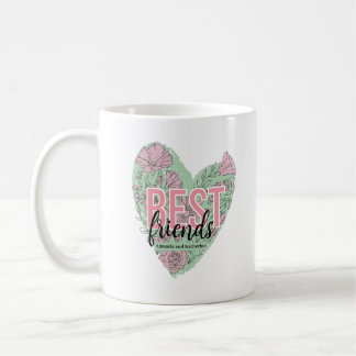 Modern Floral Heart Coffee Mug