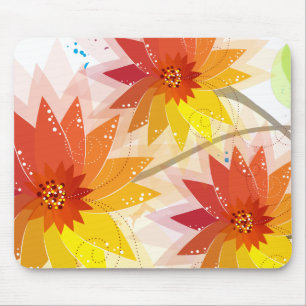 Modern Floral Illustration Mouse Mat