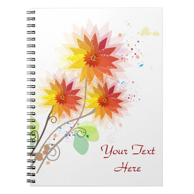 Modern Floral Illustration Notebook (Front)