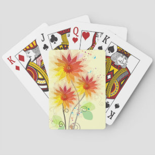 Modern Floral Illustration Playing Cards
