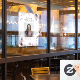 Modern Floral In Loving Memory   Photo Memorial Window Cling