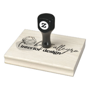 Modern Floral Interior Design Company Custom Logo Rubber Stamp